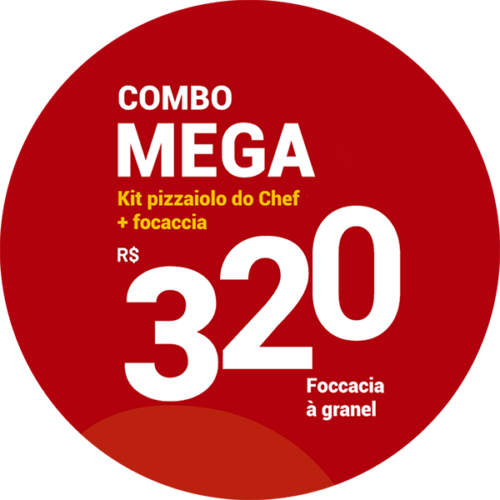 Combo Mega: Kit Pizzaiolo do Chef (10 massas de pizza) + 13 acompanhamentos + Focaccia à Granel
