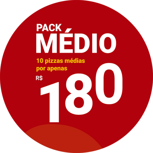 10 Pizzas Médias - Pack Médio Econômico